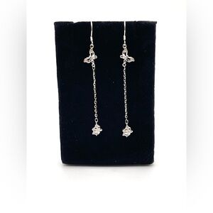 925 Sterling Silver Butterfly Drop Earrings